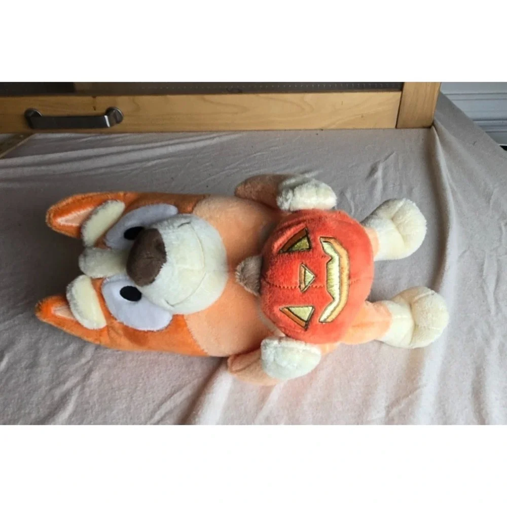 Bluey's Friend Bingo Plush Holding Pumpkins Halloween Stuffed Animal 9 inch 2024